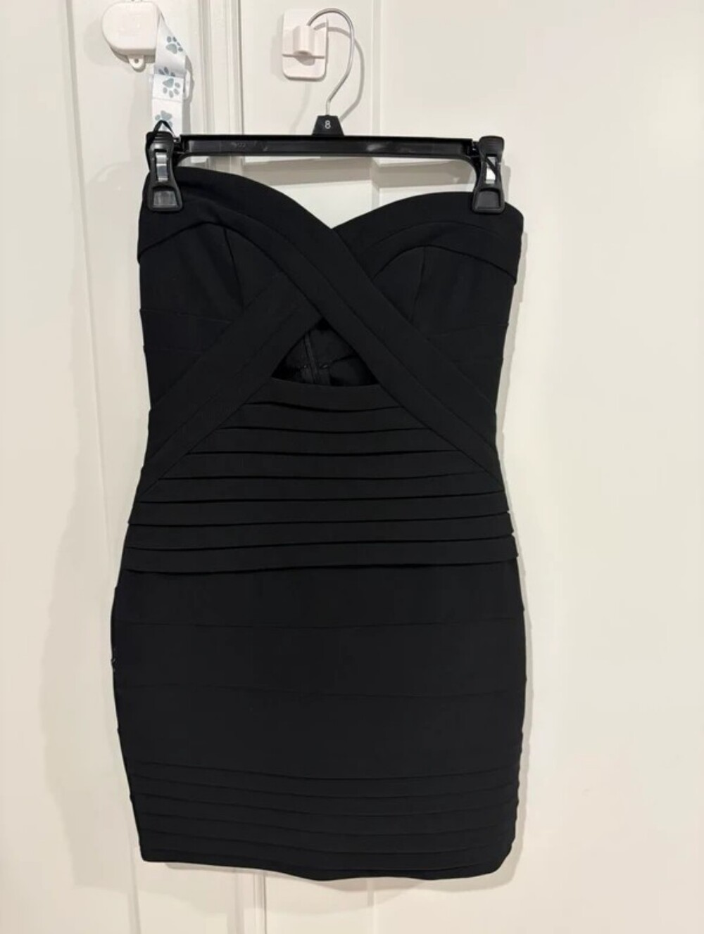 Tobi Black Strapless Bandage Bodycon Dress
